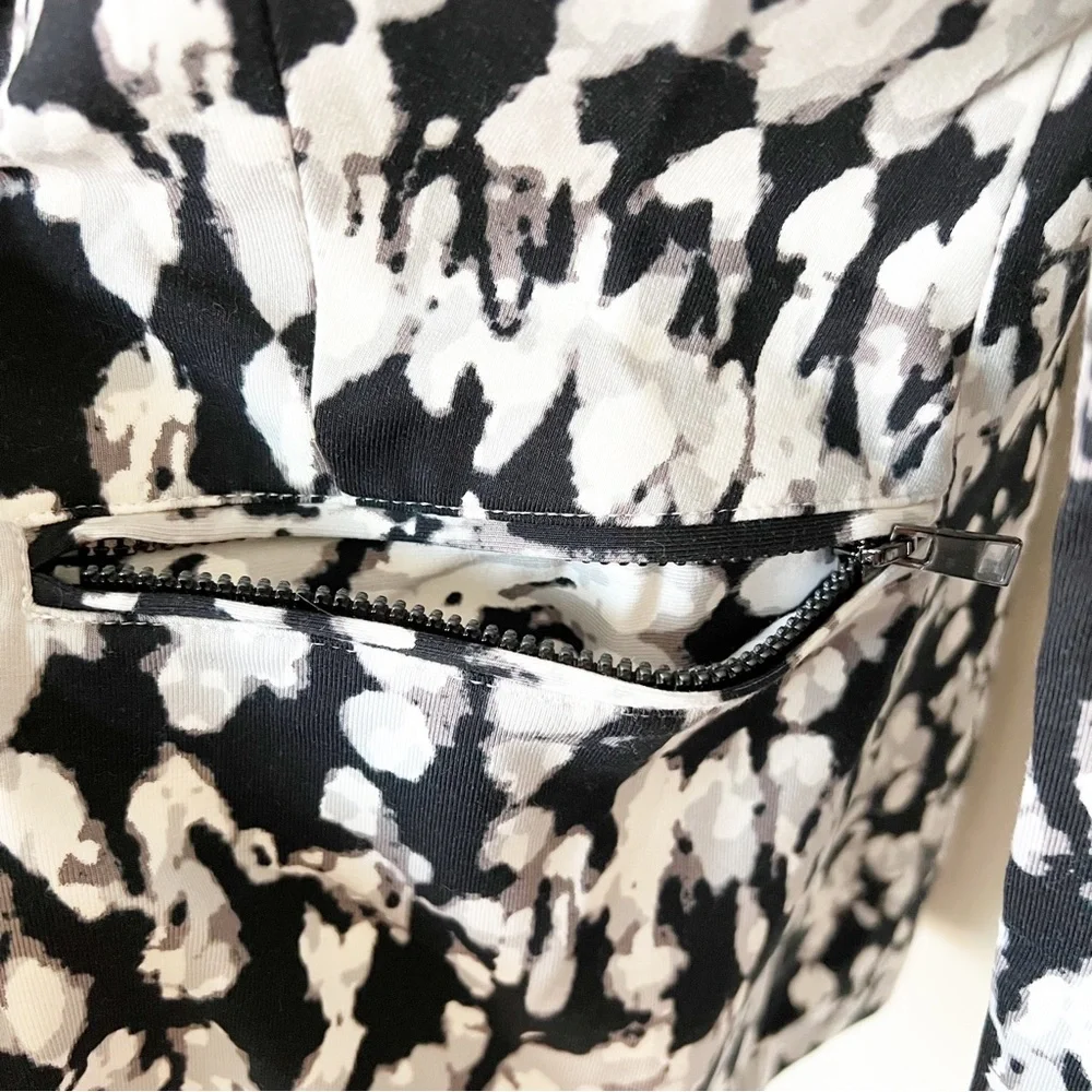 Badgley Mischka Studio Sylvie Stucco Print Notch Collar Stretch Blazer 6 NWT - Picture 7 of 13